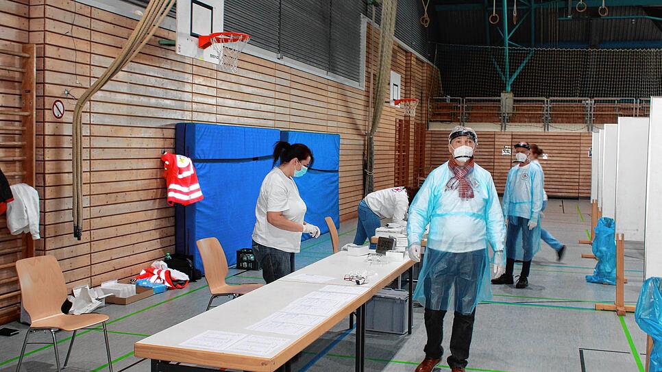 Bild : So lief die Testaktion am Wochenende in der Jahnhalle ab