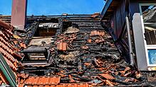 Spuren des Brandes im Brigachtaler Ortsteil Klengen im Mai 2022.