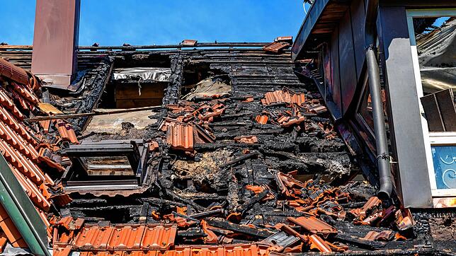 Spuren des Brandes im Brigachtaler Ortsteil Klengen im Mai 2022.