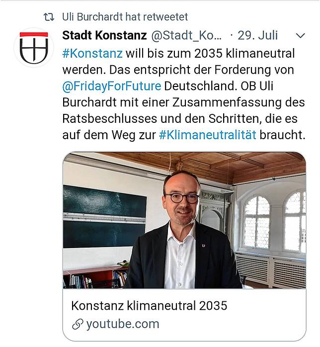 Screenshot von Twitter.