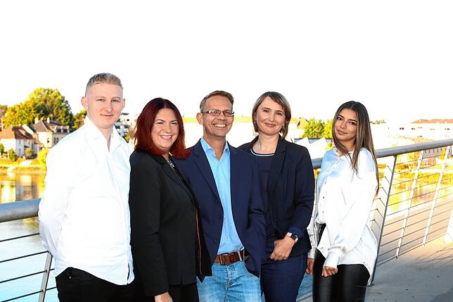 Das Team der Regio-Messe Lörrach (von links): Nick Lais (Auszubildender), Monika Grimmer, Thomas Platzer, Natalia Golovina und Rozaline ...