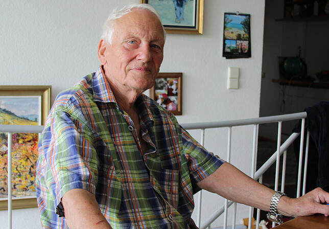 Vermieter Dietrich Henninges in seinem Haus in Staufen.