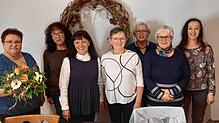 Die Leitung (von links): Dirigentin Birgit Rogg, Beisitzerin Rosi Steiert, Gabi Hug (Öffentlichkeitsarbeit), Sprecherin Anita Müller, ...