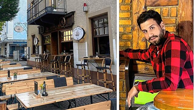 So kann es vor der Black Pearl Bar in der Karlstraße aussehen &ndash; sofern dort kein Auto parkt. Keine glückliche Situation für Wirt ...