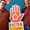 Sie fordern bezahlbaren Wohnraum am Hochrhein: Gewerkschaftssekretär Kevin Sprauer (links) und DGB-Kreisvorsitzender Bernhard Schaaf.