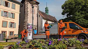 Mitarbeiter der Technischen Dienste sind am 27. Mai in den Ringanlagen mit der Sommerbepflanzung beschäftigt. Auch das Wetter soll in ...