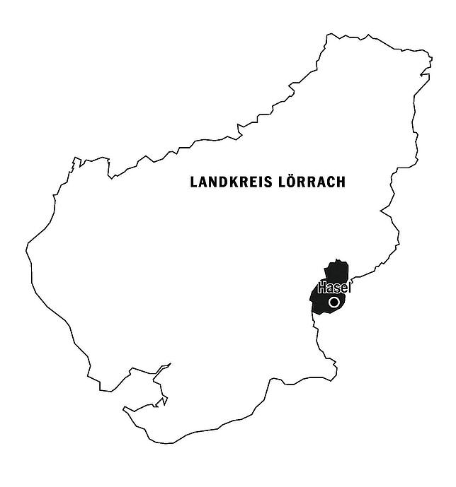 Hasel liegt ganz im Westen des Landkreises Lörrach.