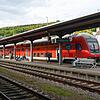 Noch betreibt die DB Regio die Hochrheinstrecke und setzt dafür Dieseltriebwagen ein. Hier ein Bild des Waldshuter Bahnhofs.