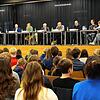 Jan Zeitler, Martin Hahn, Dennis Michels, Olaf Wübbe, Thomas Hildebrandt und Felix Strenger stellten sich auf dem Podium den Fragen von ...