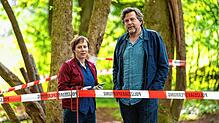 Eva Löbau und Hans-Jochen Wagner bei den Dreharbeiten zur aktuellen Folge.