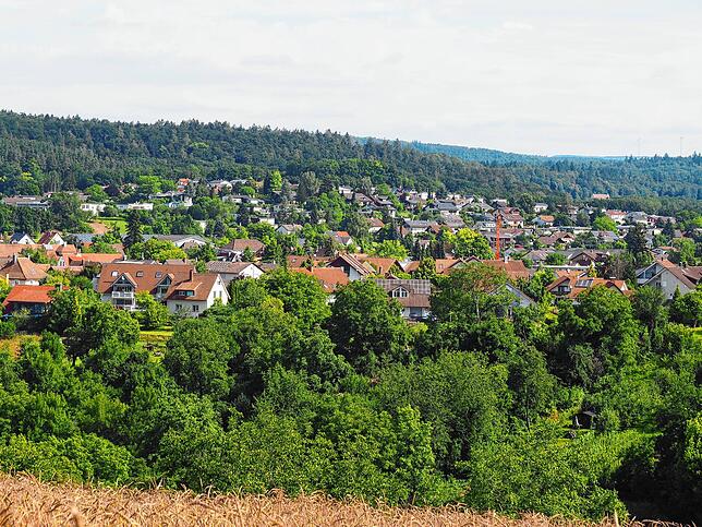 Jestetten, Blick nach Nordosten vom Birret aus gesehen.