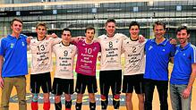 Für Tim Stöhr, Tim Knaus, Moritz Rauber, Julian Zenger, Oliver Hein und Sven Winter (von links) heißt es Abschied von den Volley ...