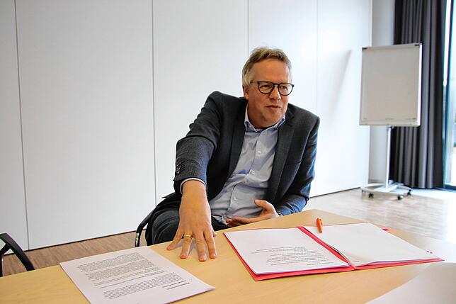 Matthias Geiser beim SÜDKURIER-Gespräch zu Beginn der Pandemie. Am Mittwoch war er im Gemeinderat zu Gast.