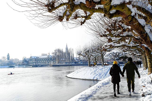 Winter-Idyll in der Seestraße in Konstanz.