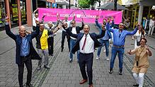 Singens Händlergemeinschaft ist am Start: Christoph Greuter, Philipp Künz, Joachim Haffner, Gerd Springe, Matthias Müller, Hans Wöhrle, ...