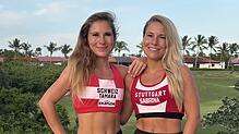 Tamara (links) und Sabrina Benz stellen ihre sportlichen Fähigkeiten auf die Probe – und das vor internationalem Publikum.