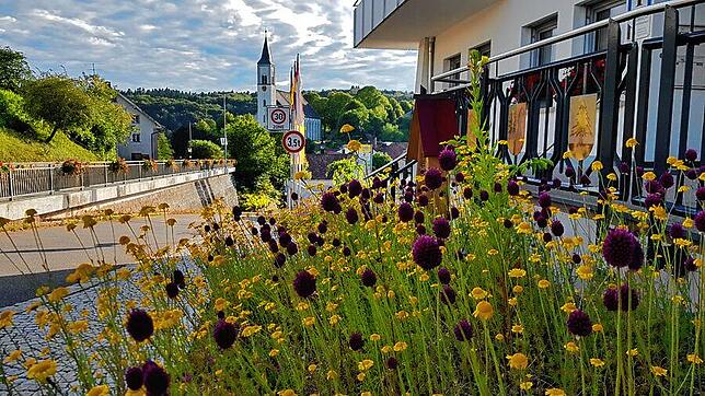 Das Beet vor dem Rickenbacher Rathaus gehört zum Projekt &bdquo;Blühendes Rickenbach&ldquo; des Schwarzwaldvereins Vorderer Hotzenwald.