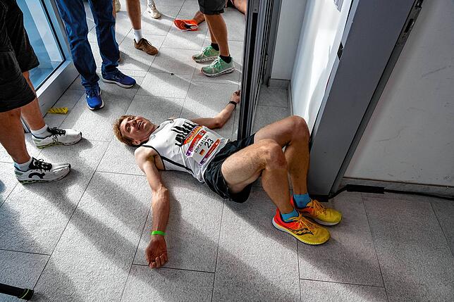 Christian Riedel direkt nach seinem Zieleinlauf.