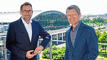 Stefan Mittag (links) ist Bereichsleiter Finanzen bei der Messe Friedrichshafen sowie Mitgeschäftsführer der fairnamic GmbH. Klaus ...
