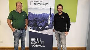 Sie blicken zuversichtlich in die Zukunft: Sven Meyer (links) und Robert Keller sind die neuen Vorsitzenden des Gewerbevereins Teuringer ...