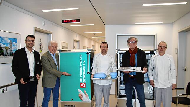 Bernd Zimmerman (Verwaltungsleiter des Krankenhauses), Werner Gaiser (stellvertretender Vorsitzender Krankenhausförderverein), Christian ...