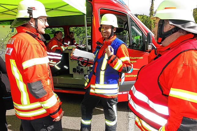 Bild 23: Gemeinsame Probe der Sto-Werkfeuerwehr und der Freiwilligen Feuerwehren