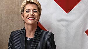 Die Schweizer Bundespräsidentin Karin Keller-Sutter will die hohen US-Zölle auf Schweizer Importe abwenden.
