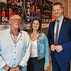 Wolfgang Frey von der Firma Livestage Entertainment, Milchwerk-Leiterin Melanie Riedmann und Oberbürgermeister Simon Gröger bei der ...