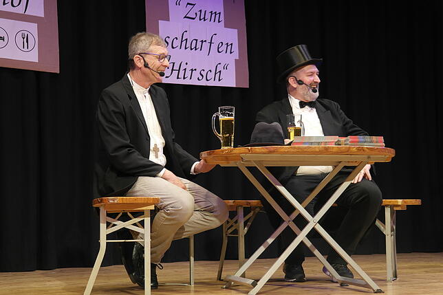 Die Dreamboys gehören seit 25 Jahren zum Zunftabend: Zu ihnen gehören Pius Schlegel (links) und Martin Viellieber. Im „Scharfen Hirsch“ ...