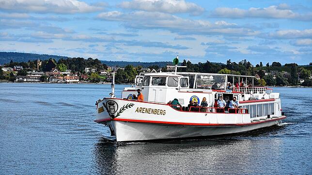 Das Schiff &bdquo;Arenenberg&ldquo; aus der URh-Flotte: Nachdem es 2021 Jahr eine faktische Grenzschließung gab, ist nun wieder eine ...