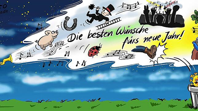 Trotz Corona, wird man wohl noch seine guten Wünsche für das neue Jahr träumen dürfen, meint Karikaturist Stefan Roth