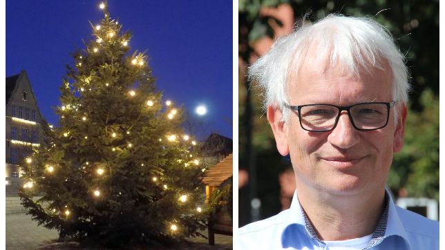 Strom sparen soll in diesem Jahr an der Tagesordnung stehen: Links ein Weihnachtsbaum in Murg im Landkreis Waldshut. Rechts Jürgen ...