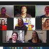 Bei der Videokonferenz (v.l.): Filipe Santos Couto (St. Nikolaus), Annika Klotz (Hoppetosse), Daniela Tiede (Im Iben), Natalie Lutz ...