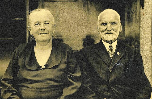 Manfred Henles Großvater, der MBB-Meister Josef Henle im August 1936 mit seiner zweiten Ehefrau Prima, geborene. Moser.