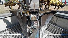 Kein Wasser hat derzeit der Narrenbrunnen auf dem Pfullendorfer Marktplatz.