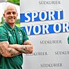 Verhalten optimistisch: Die Sportchefs Julian Jäger (links) und Michael Quaß sind zuversichtlich, dass beim SV Herten die Abgänge ...