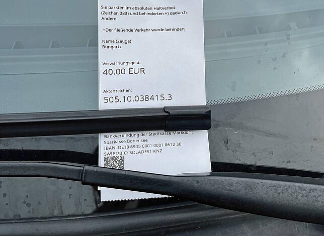 Teures Elisabethenmarkt-Vergnügen: Den Falschparkern dürfte das 40-Euro-Knöllchen das Festwochenende gründlich vermiest haben. Die Höhe ...