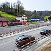Baustelle Ostumfahrung Bad Zurzach, 22. April 2021. Die Straßenbauarbeiten beim Knoten Zurziberg sollen noch bis August dauern. Danach ...