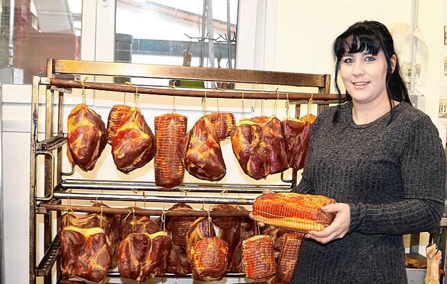 Gefragt sind bei Jenny Hogg auch Schäufele und Rollschinken aus dem Fleisch von Schottischen Hochlandrindern.