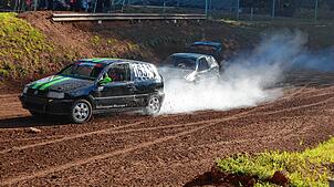 Bild : Das Autocross Rennen in Albbruck-Schachen endet mit einem Unfall