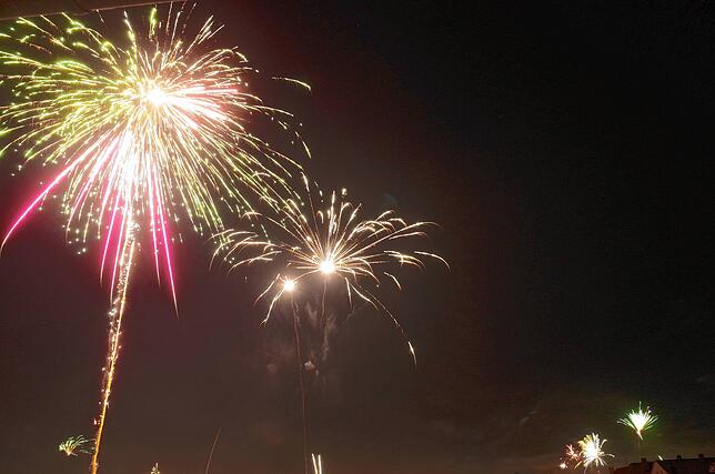 Silvesterfeuerwerk 2024/25, von Christian Klemm per Drohne in Schwenningen, von Rolf Ketterer vom Warenberg aus und von Andreas Block ...