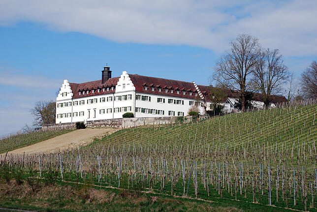 Diesen mächtigen Staffelgiebelbau kennt wohl jeder, der irgendwann einmal auf der B 31 am Bodensee entlang fuhr: Schloss Hersberg in ...