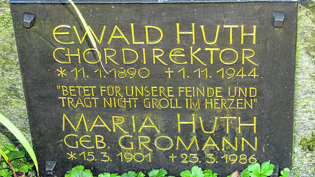 Erst 1949 konnte der Leichnam von Ewald Huth nach Villingen überführt und auf dem Friedhof beigesetzt werden.