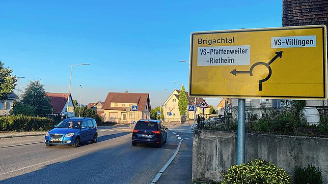 Der Verkehrskreisel in VS-Marbach am Dienstag, 22. August, um 7.23 Uhr, aus Perspektive der Schaffhauser Straße: Eigentlich sollte diese ...