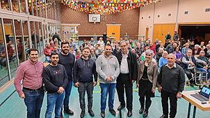 Der Ortschaftsrat mit dem Referenten (von links): Nico Merkt (Ortsvorsteher), David Rosati, Tobias Brütsch, Marius Sailer, Josef ...