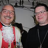 Erzabt Tutilo Burger mit Anton Rädle von den Hohenzollern-Kürassieren.