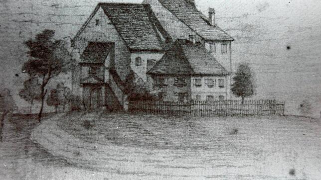 Am 1. August 1895 wurde die Vorhalle von Maria Schray abgerissen. Auch der äußere Treppenaufgang zur Empore wurde entfernt. Rechts ist ...