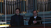 Foto: Cornelia LiebweinZwei musikalische Meister Matthias Flierl (links) und Clemens Losch.