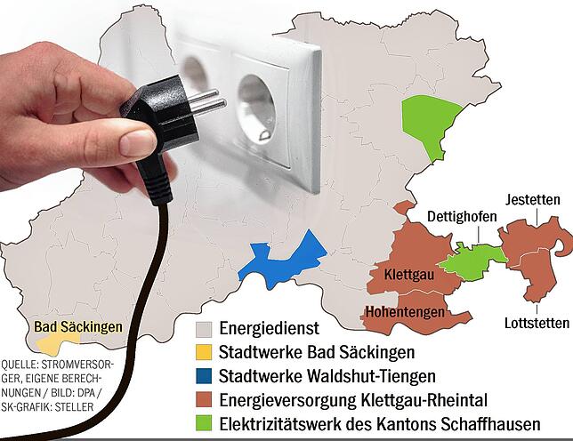 Bild 1: Großer Preisvergleich: So viel teurer wird in der Region der Strom in der Grundversorgung