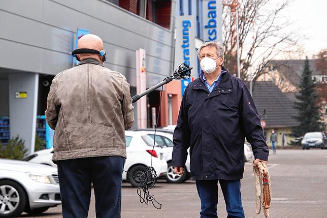 Kirchmaier im Februar 2021 vor dem dm-Markt in der Lippertsreuter Straße. Hier schnellte er am 6. Januar trotz aktueller ...